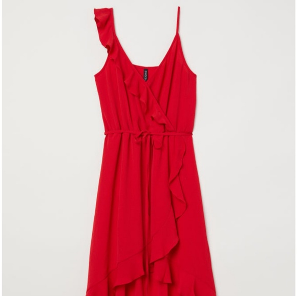  Red Ruffles Dress