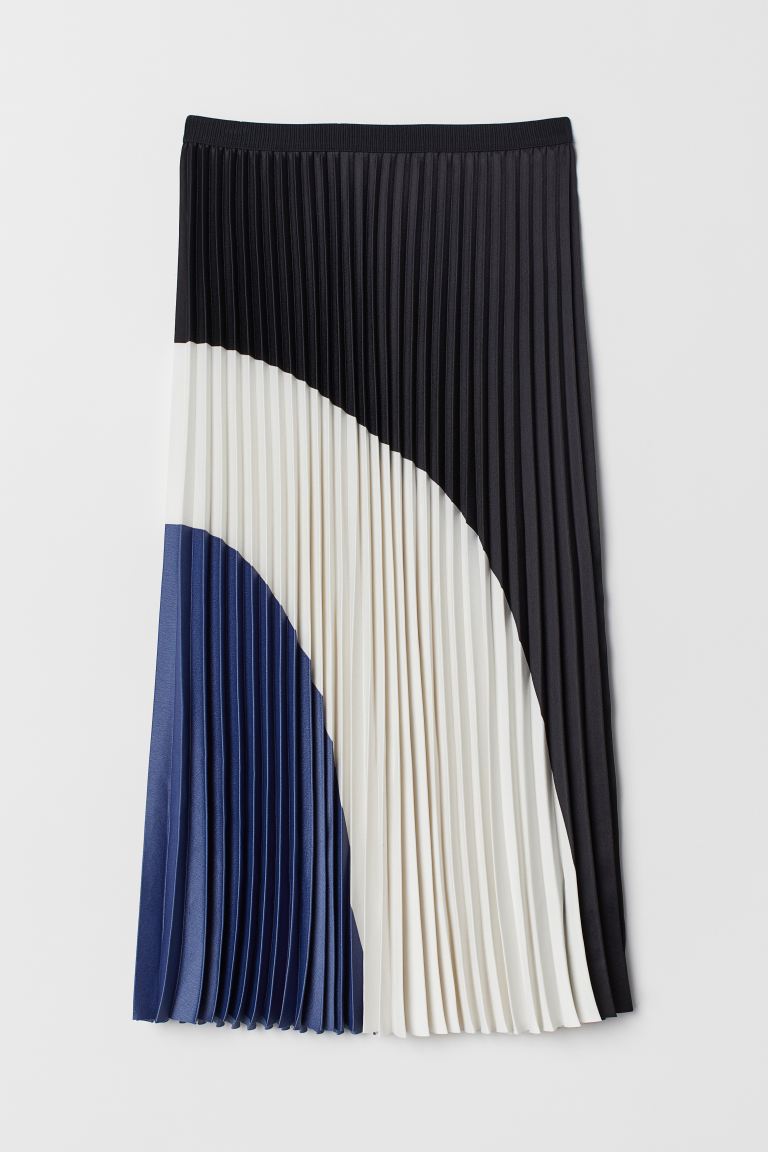 Tricolor Pleated Skirt